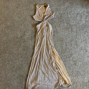 Aqua Twist Front Evening Gown